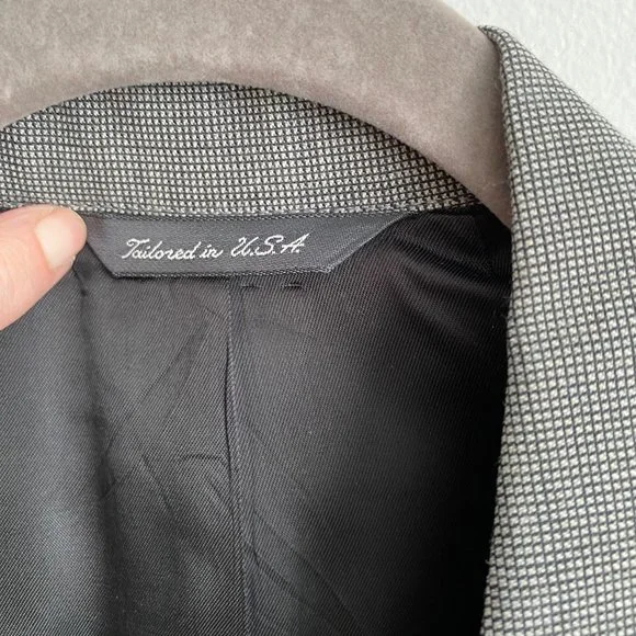 Christian Dior Vintage Monsieur Mens Blazer Size 40R * Black Gray - Picture 8 of 13